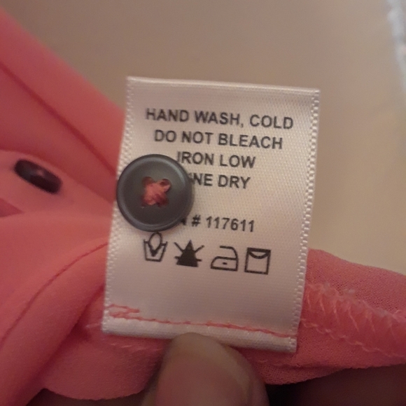 HAVE womens peach chiffon sleeveless button up ruffled top size XL - Picture 7 of 9